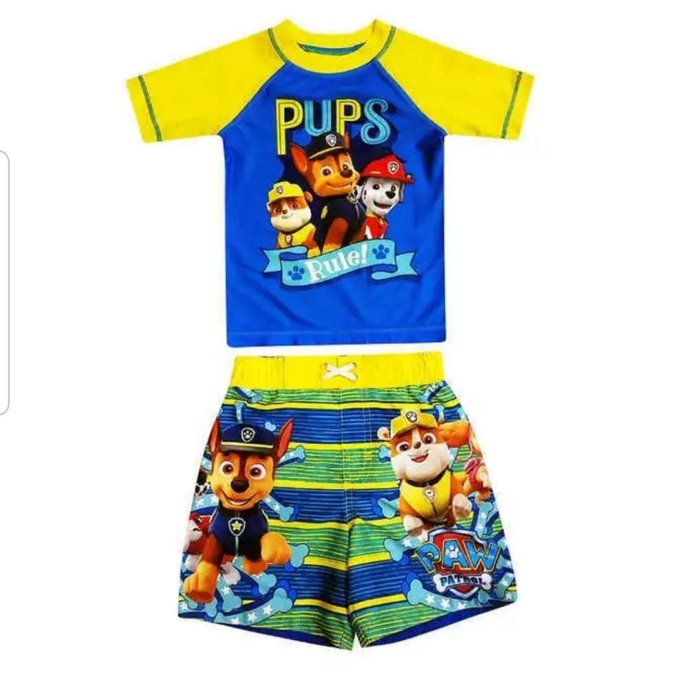 Boys Paw Patrol Rash Guard Two Piece Set